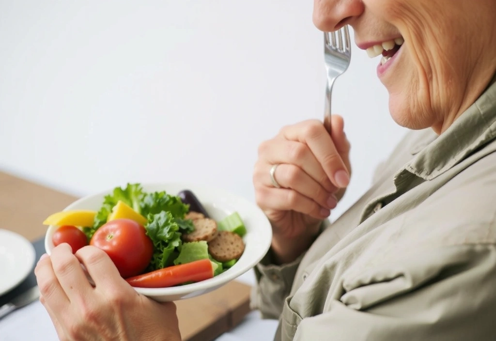 Senior enjoying a healthy meal